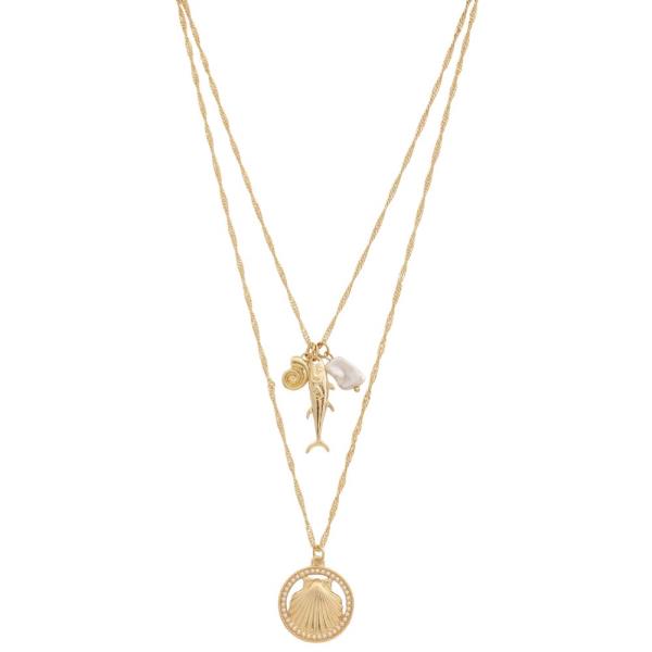 LAYERED SEALIFE MULTI CHARM NECKLACE
