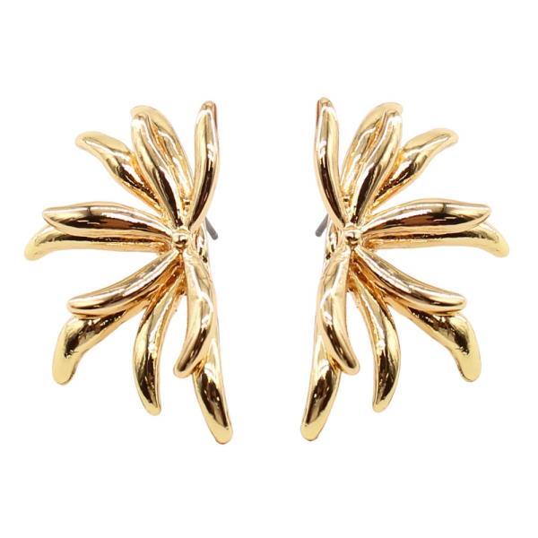 HALF FLOWER METAL EARRING