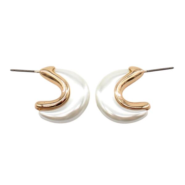 PEARL BEAD METAL ACCENT EARRING