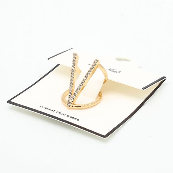 14K GOLD DIPPED V SHAPE METAL EARRING