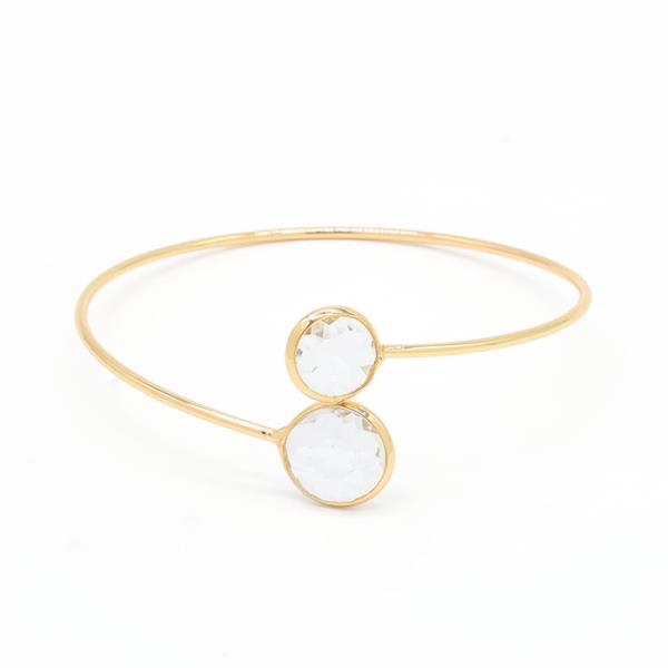 DOUBLE ROUND CRYSTAL CUFF BRACELET