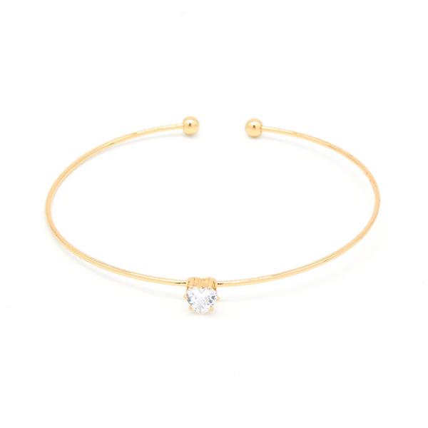 HEART SHAPE STONE CUFF BRACELET