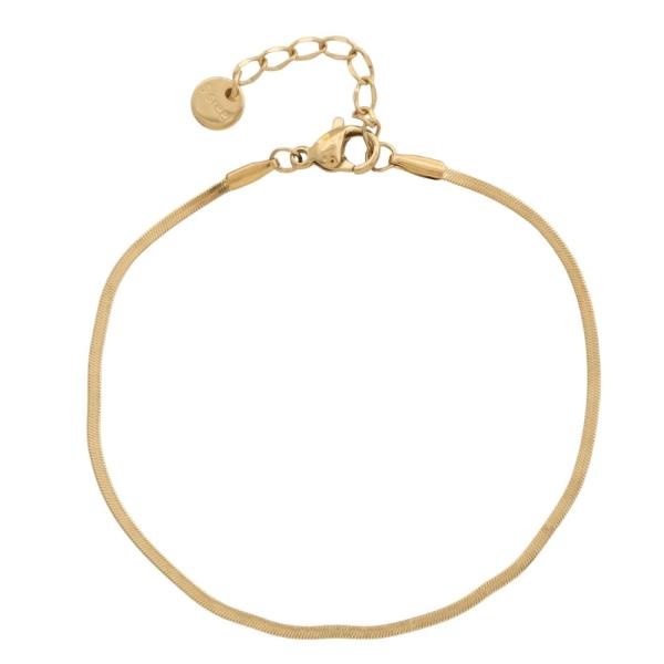 SECRET BOX FLAT SNAKE LINK STAINLESS STEEL METAL BRACELET