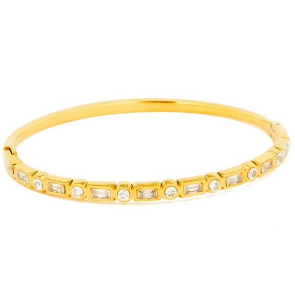 CRYSTAL METAL BANGLE BRACELET