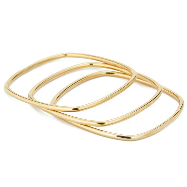 SQUARE SHAPE METAL BANGLE BRACELET SET