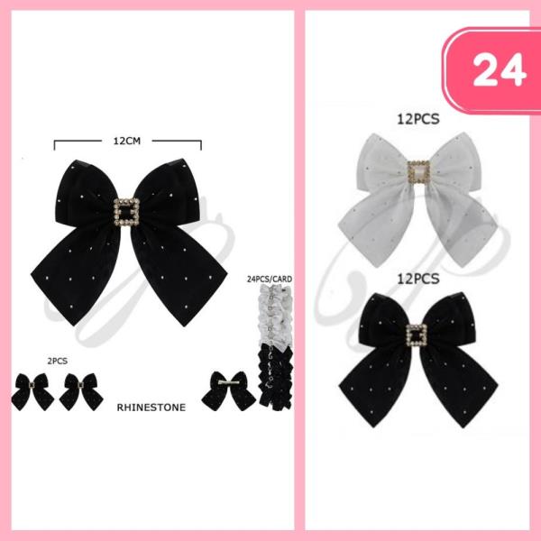 RHINESTONE POLKA DOT HAIR BOW (24 UNITS)