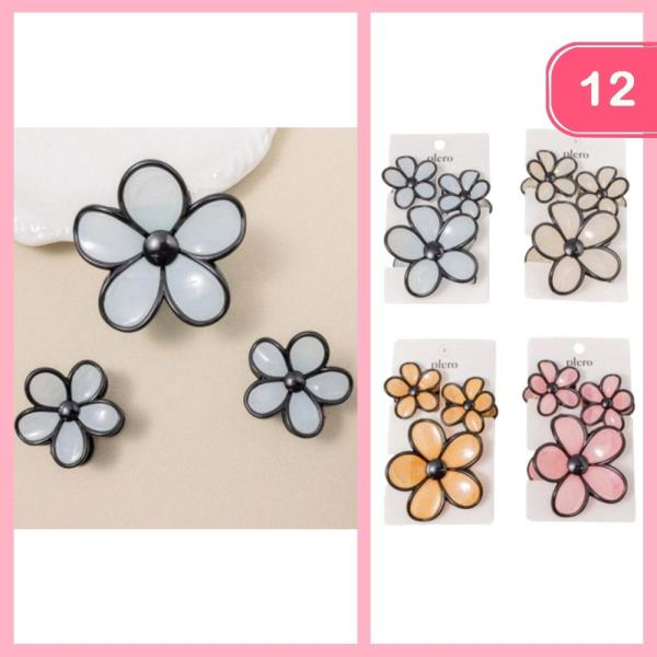 FLOWER HAIR CLAW CLIPS (12 UNITS)