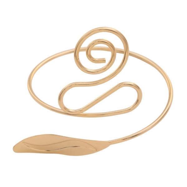 SDJ SWIRL METAL LEAF SHAPE ARM CUFF BRACELET