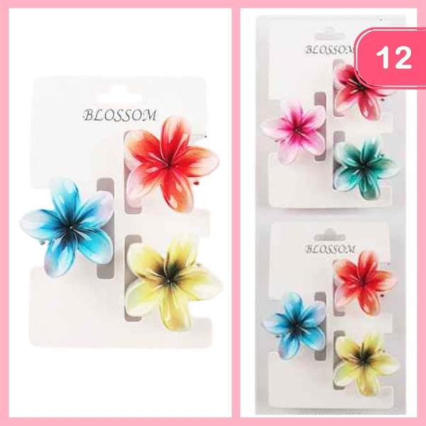 FLOWER HAIR CLAW CLIP (12 UNITS)
