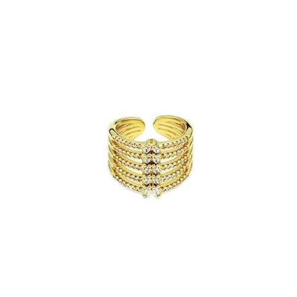 MULTI ROW RHINESTONE PAVE OPEN RING