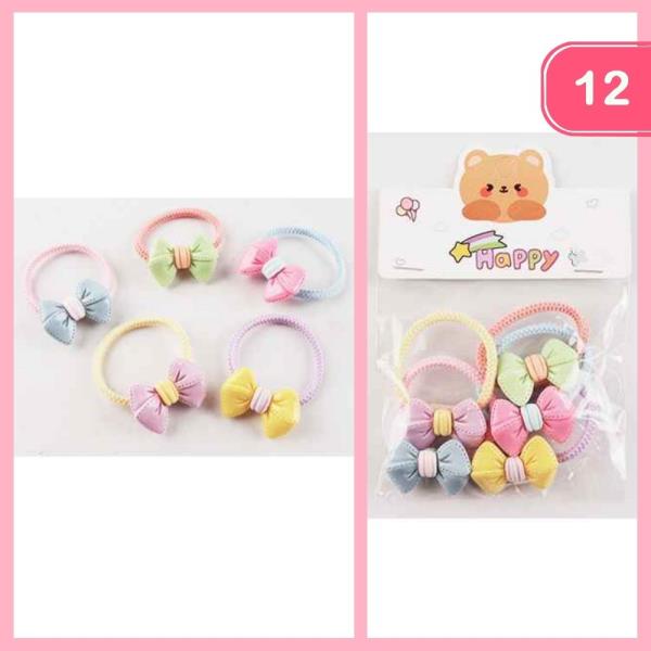 CUTE BOW HAIR TIES (12 UNITS)
