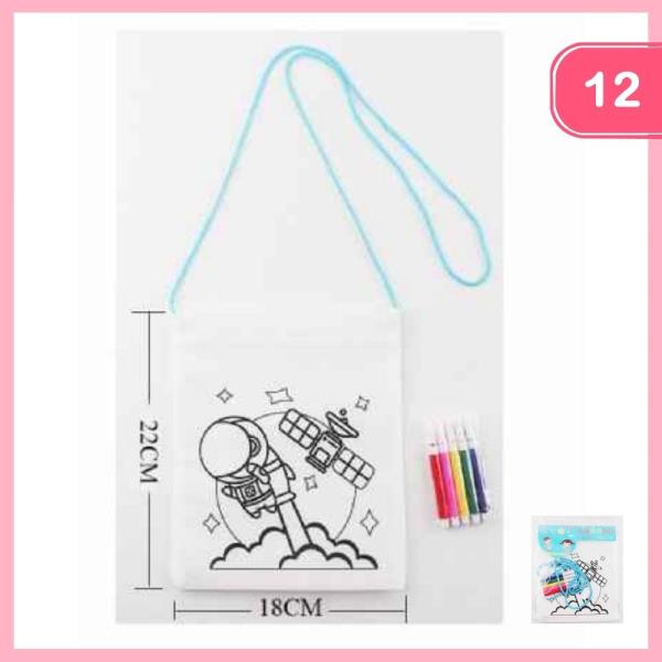 ASTRONAUT  DIY COLORING BAG CRAFT FOR KIDS (12 UNITS)