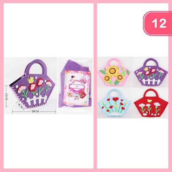DIY FELT SEWING BAG KIDS CRAFT KIT (12 UNITS)