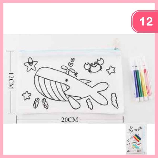 WHALE CRAB SEA LIFE  DIY COLORING BAG CRAFT FOR KIDS (12 UNITS)