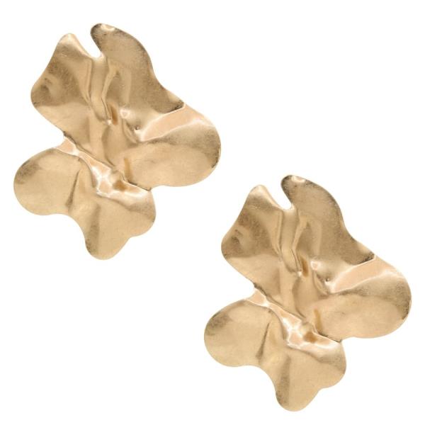 RUFFLE FLOWER METAL EARRING