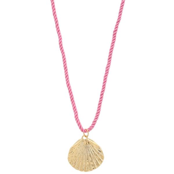 SODAJO SEASHELL PENDANT CORD GOLD DIPPED NECKLACE