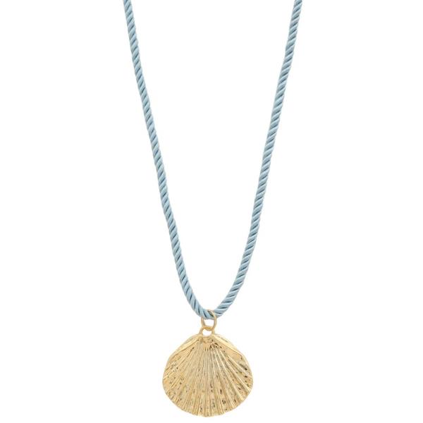 SODAJO SEASHELL PENDANT CORD GOLD DIPPED NECKLACE