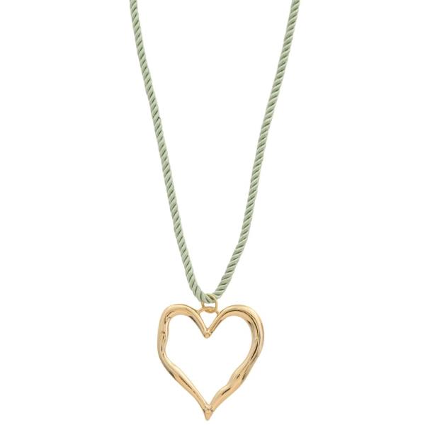 SODAJO HEART PENDANT CORD GOLD DIPPED NECKLACE