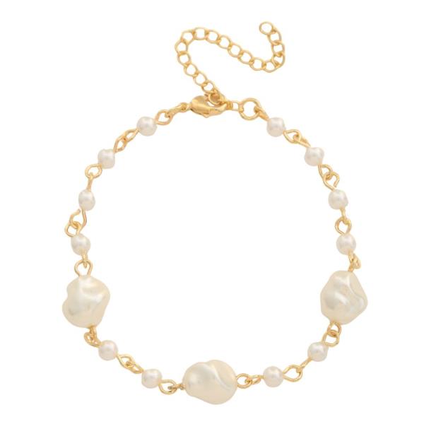 SODAJO PEARL BEAD GOLD DIPPED BRACELET
