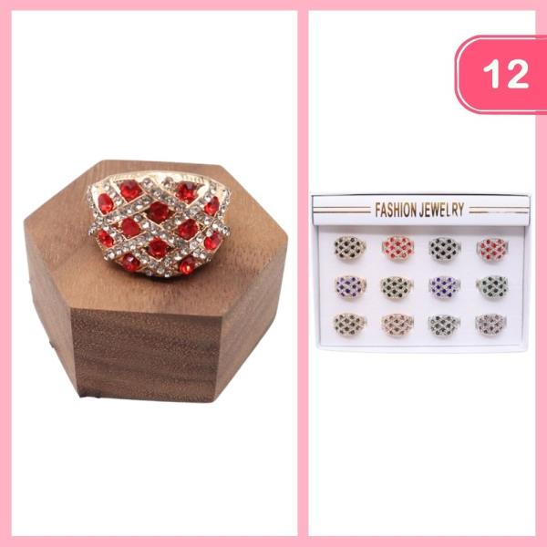 RHINESTONE RING (12 UNITS)