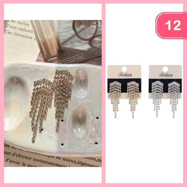RHINESTONE DANGLE EARRING (12 UNITS)