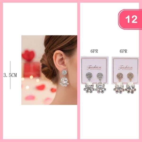 RHINBESTONE DANGLE EARRING (12 UNITS)