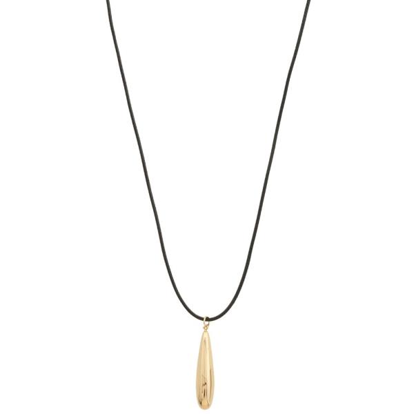 SODAJO METAL TEARDROP GOLD DIPPED NECKLACE