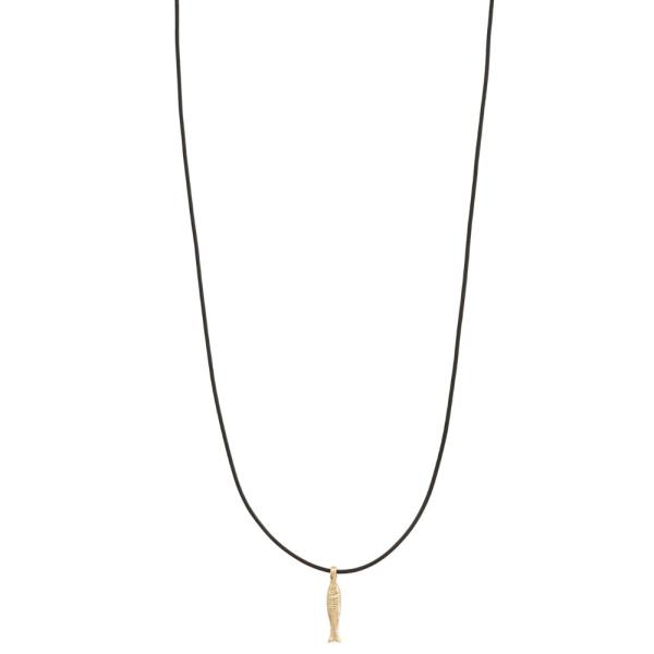 SODAJO DAINTY FISH CHARM GOLD DIPPED NECKLACE
