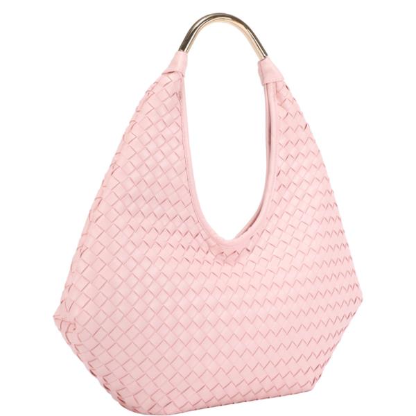 WOVEN TEXTURED HOBO SHOULDER BAG