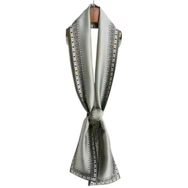 MULTI PATTERN SILKY BANDANA SQUARE NECK SCARF