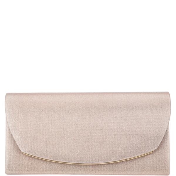 MINIMAL CURVE METAL BAR FLAP EVENING CLUTCH BAG