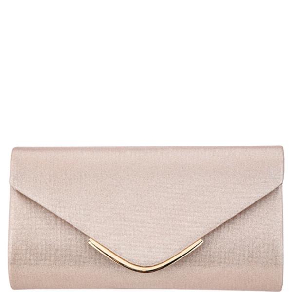 V SHAPE METAL BAR ENVELOPE EVENING CLUTCH BAG
