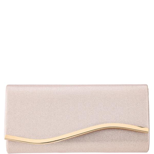 SMOOTH CURVE METAL BAR EVENING CLUTCH BAG