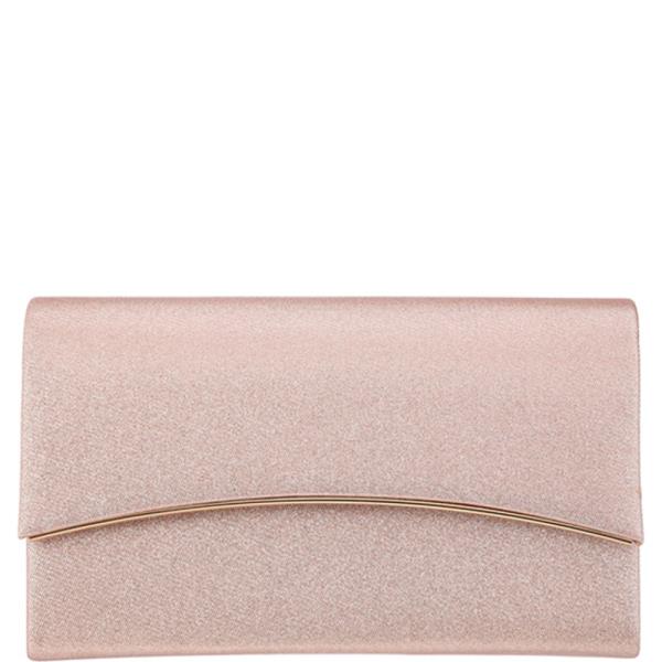 MINIMAL CURVE METAL BAR FLAP EVENING CLUTCH BAG