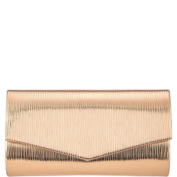 PLEATED TEXTURED FLAP ENVELOPE EVENING CLUTCH BAG