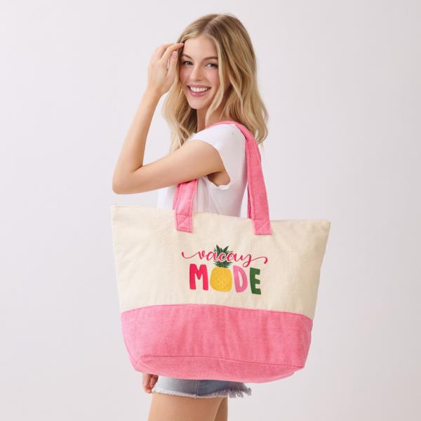 VACAY MODE TERRY TOTE BEACH BAG