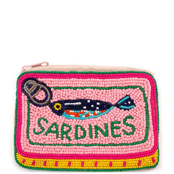 SEED BEAD SARDINES CAN ILLUSTRATION COIN PURSE BAG