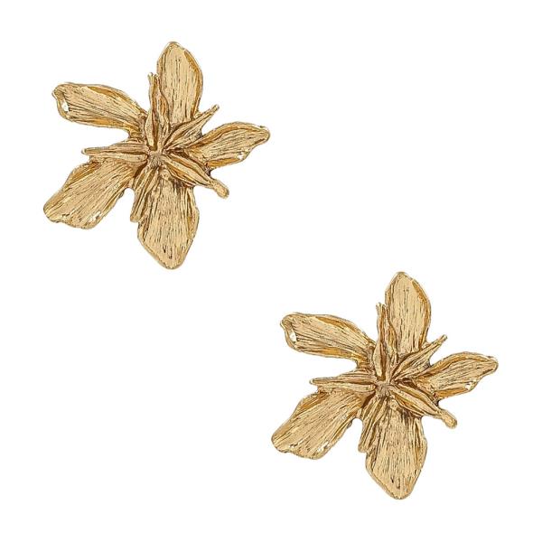 METAL FLORAL STUD EARRING