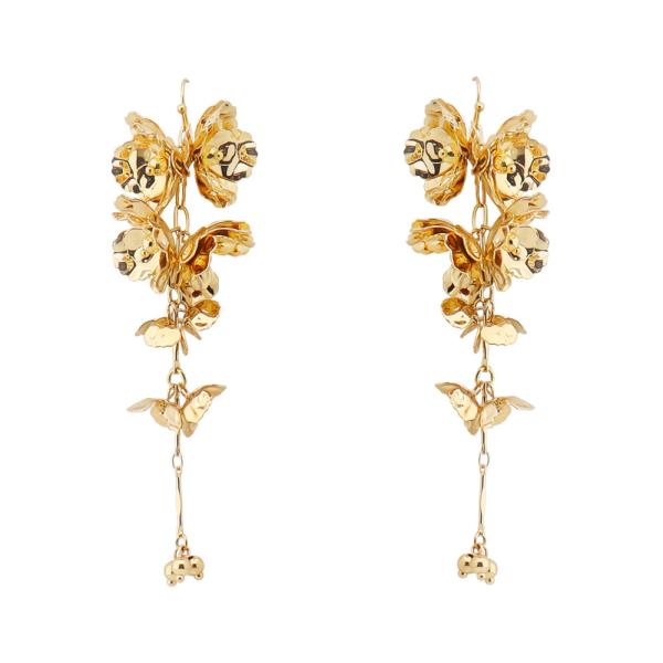 METAL FLORAL VINE DROP DANGLE EARRING