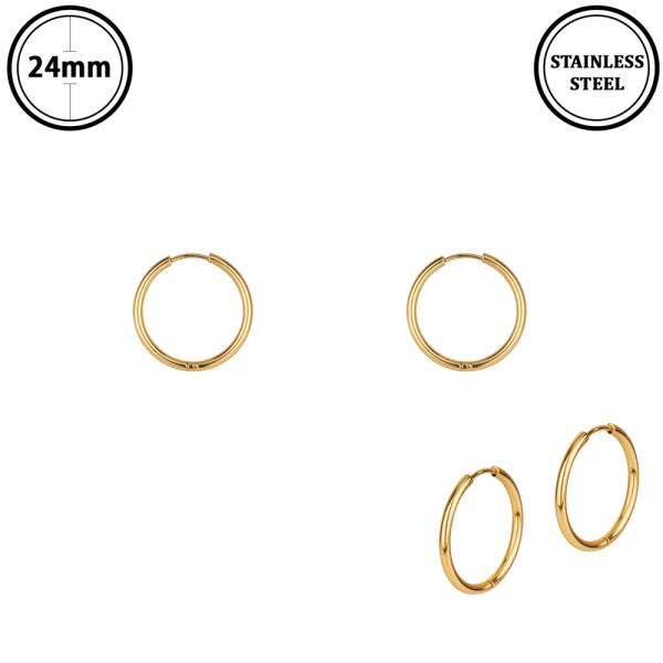 METAL STAINLESS HOOP HUGGIE EARRING