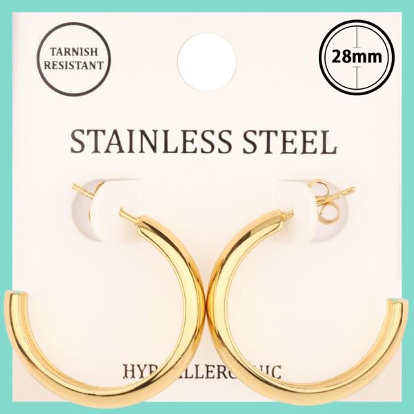 METAL STAINLESS STEEL HOOP EARRING