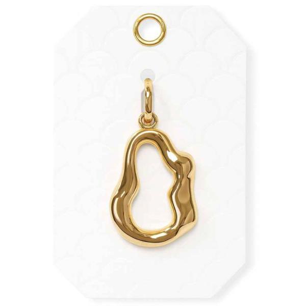 ABSTRACT ORGANIC LOOP METAL BAG NECKLACE MULTI CHARM