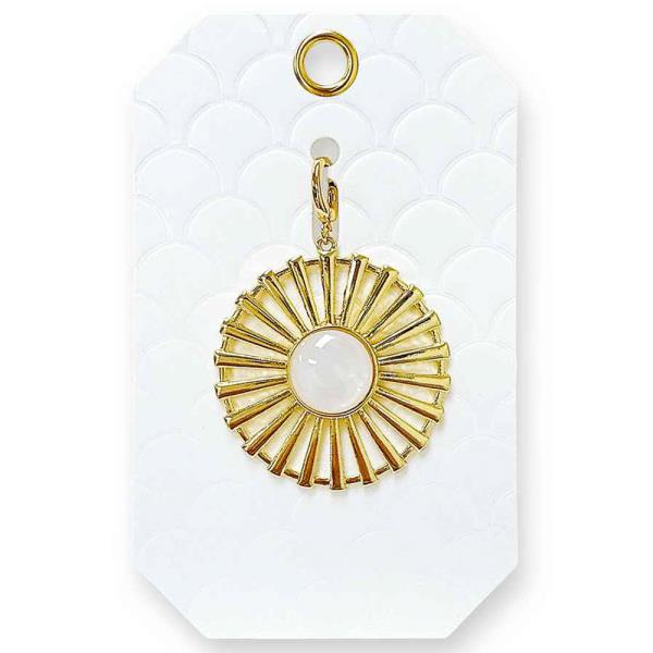 RADIATING CIRCLE FRAME METAL BAG NECKLACE MULTI CHARM