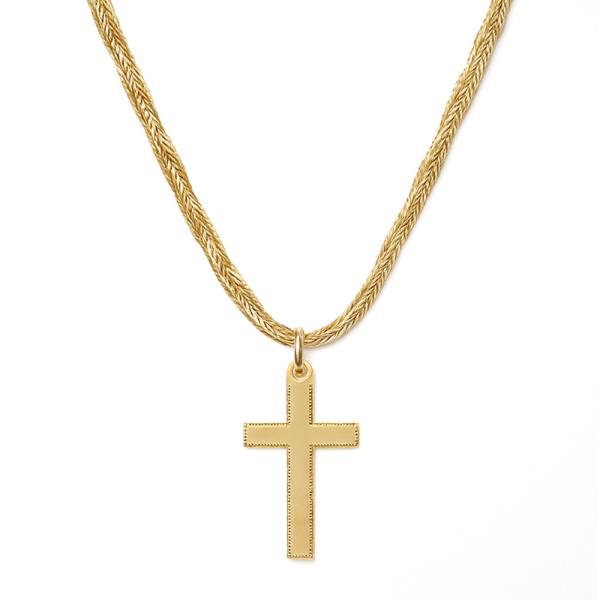 METAL CROSS PENDANT ROPE CHAIN PENDANT NECKLACE