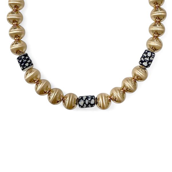 METAL BEAD CHAIN NECKLACE