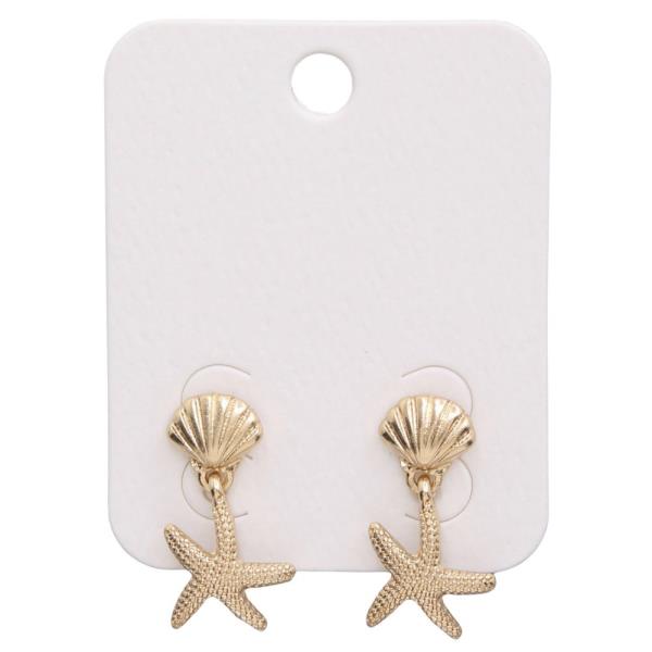 SEASHELL STARFISH LINK DANGLE EARRING