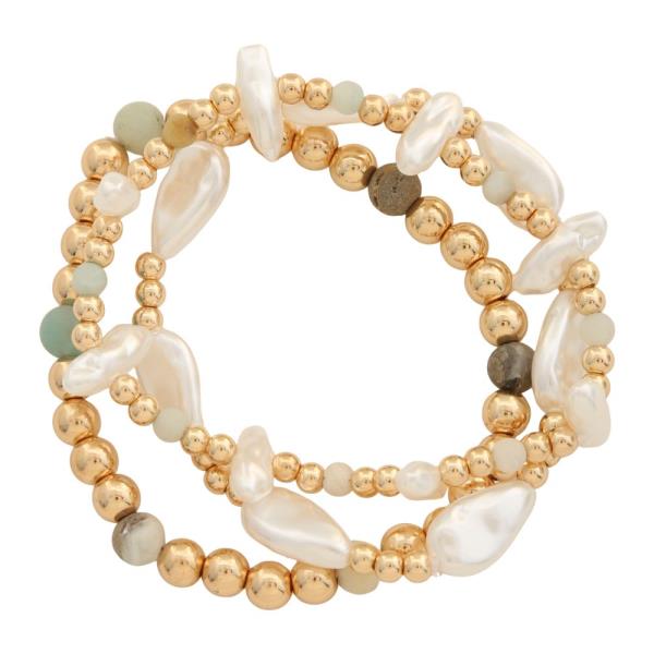 PEARL BEAD BRACELET SET