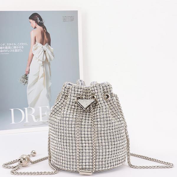 RHINESTONE BUCKET CROSSBODY BAG