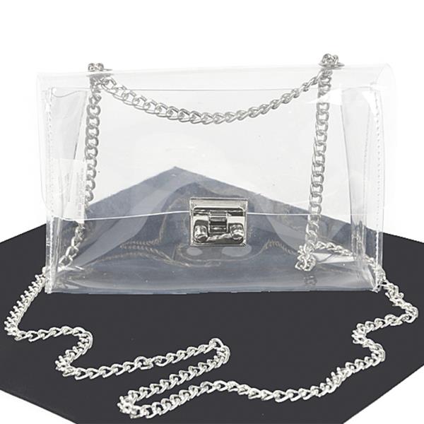 TRANSPARENT CHAIN CROSSBODY BAG