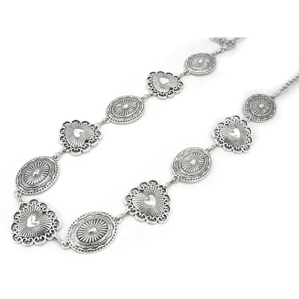 WESTERN METAL HEART LINK CHAIN BELT